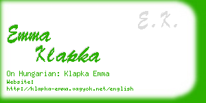 emma klapka business card